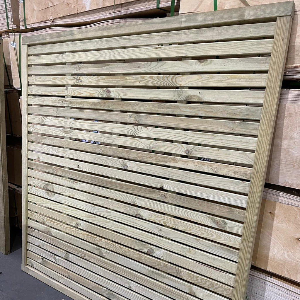 Single Slatted Horizontal Pressure Treated Panels