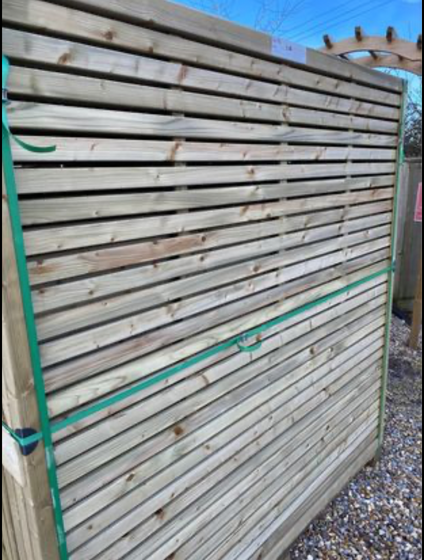 Double Slatted Horizontal Pressure Treated Panels