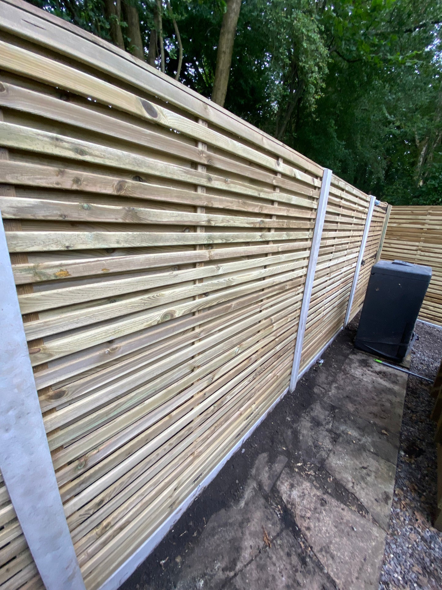Double Slatted Horizontal Pressure Treated Panels