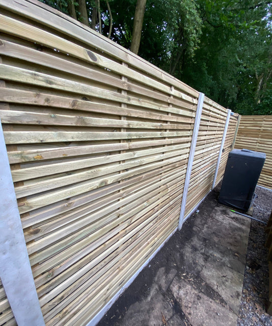 Double Slatted Horizontal Pressure Treated Panels