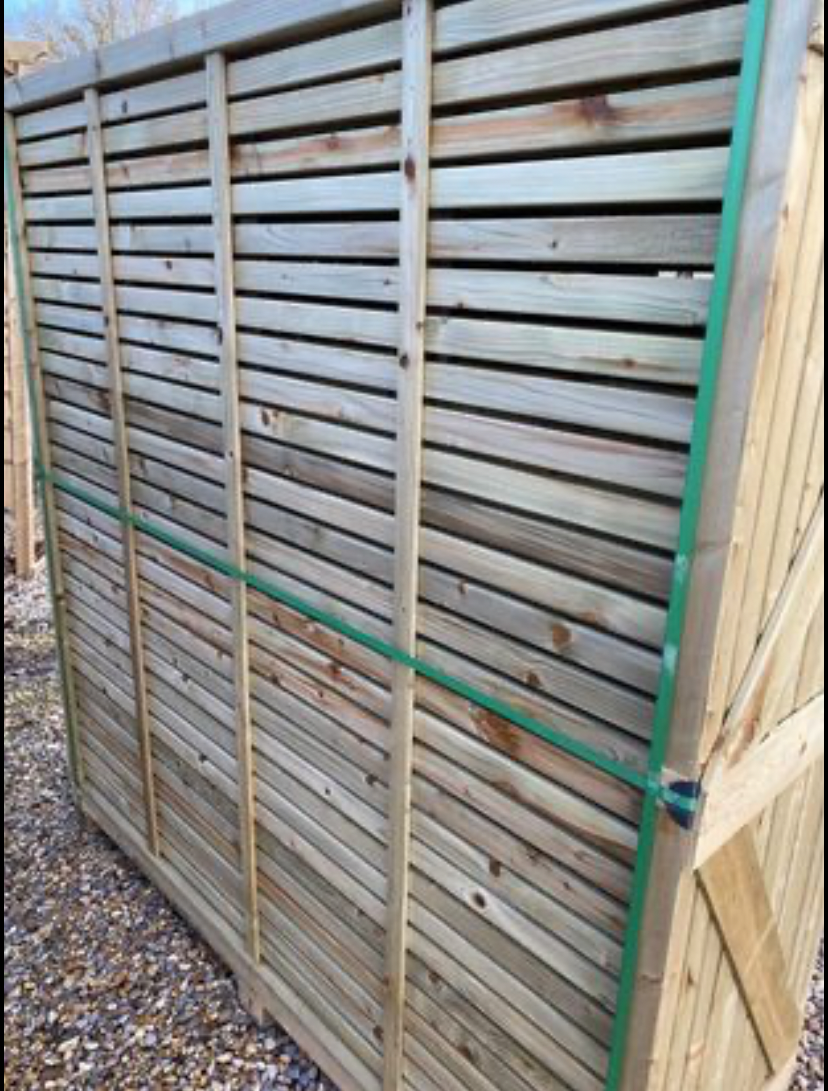 Double Slatted Horizontal Pressure Treated Panels